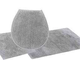 4,50 € Badezimmerteppich-Set 3-teilig Grau Neuware ab 20 Sets schnelle Lieferung