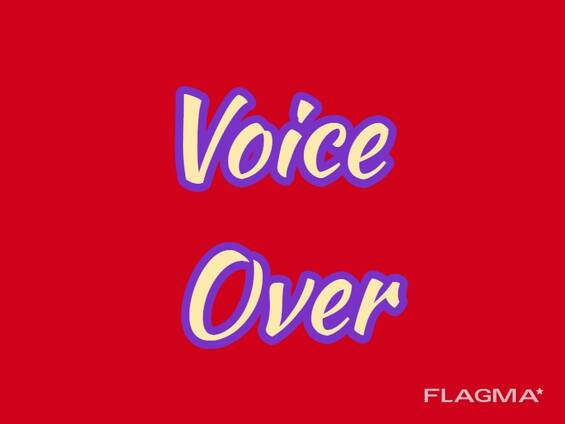 Dubbing, voice acting, announcer in English subtitles, texts, videos