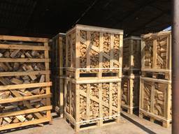 Fuel wood. Дрова колотые береза в ящиках 1RM 25 см, раскол 7-16 см