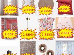 Haushaltswaren Stock Kategorie A, Bettwäsche, Handtücher, Badematten, Lampen, Taschen, Mix