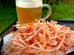 Кальмар сушеный стружка со вкусом краба. закуска к пиву. 100г