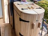 Mini saunas, Linden barrel sauna for 1 person, mini sauna for balcony, sauna for garden - фото 2