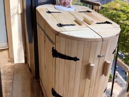 Mini saunas, Linden barrel sauna for 1 person, mini sauna for balcony, sauna for garden