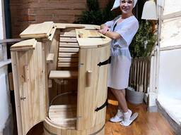Minisauna Zeder, Phito-Fasssauna mit Dampfgenerator