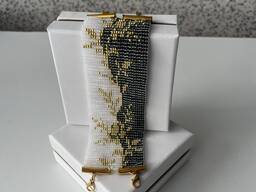 Perlenarmband „White & Black“