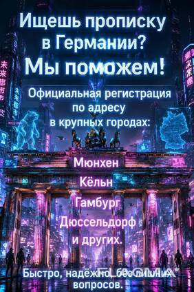 Прописка в Германии (Anmeldung) для регистрации автомобиля, открытия счета в банке!