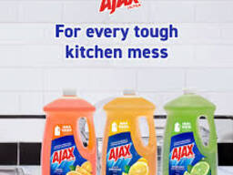 Ajax , Finish, Persil , OMO, washing and cleaning detergent